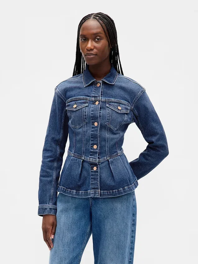 Peplum-jakke i denim