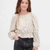 Peplum-top i krøllet stoff til barn