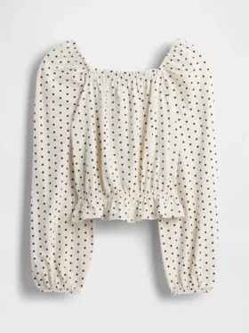Peplum-top i krøllet stoff til barn