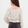 Peplum-top i krøllet stoff til barn