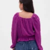 Peplum-top i krøllet stoff til barn