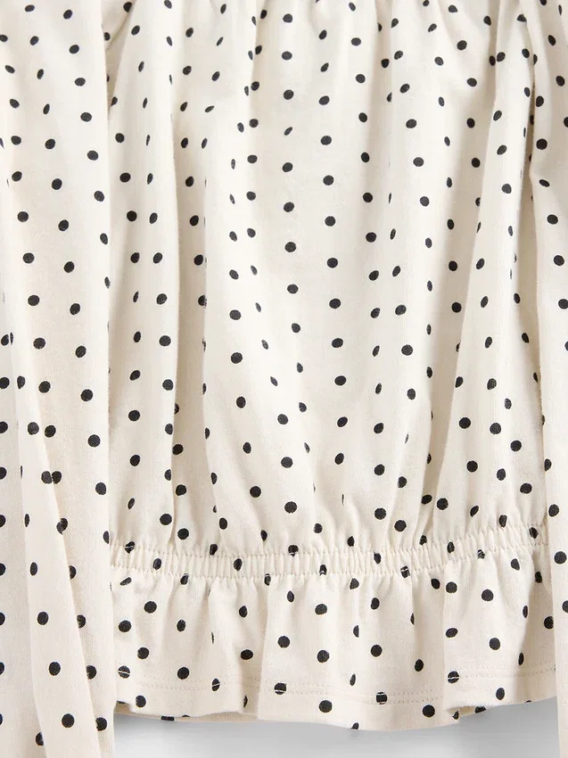 Peplum-top i krøllet stoff til barn