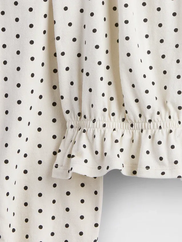 Peplum-top i krøllet stoff til barn