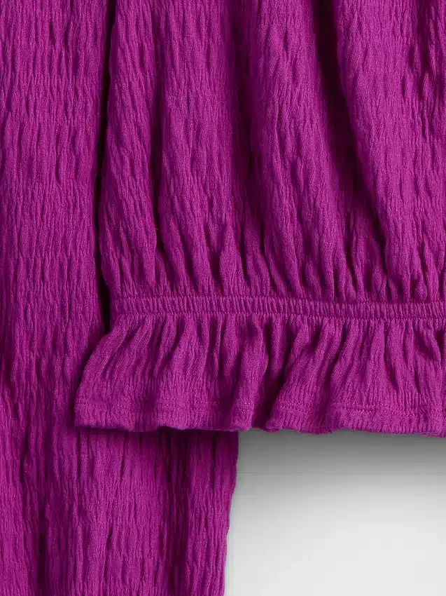Peplum-top i krøllet stoff til barn