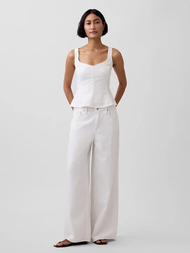 Peplum-top i linblanding
