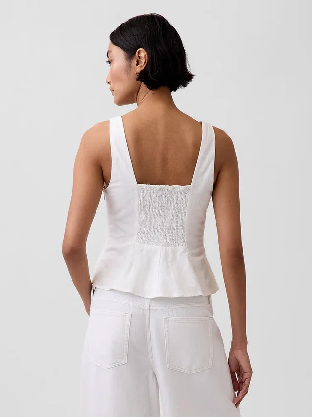 Peplum-top i linblanding