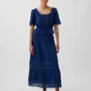 Peplum-top med blonderkant