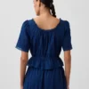Peplum-top med blonderkant