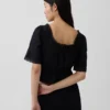 Peplum-top med blonderkant