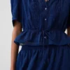 Peplum-top med blonderkant