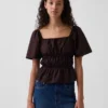 Peplum-top med firkantet hals