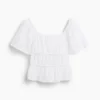 Peplum-top med firkantet hals