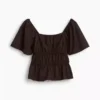Peplum-top med firkantet hals