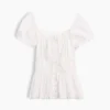 Peplum-top med firkantet hals og blonderkant