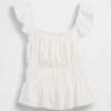 Peplum-top med smock og flagrende ermer for barn