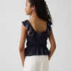 Peplum-top med smock og flagrende ermer for barn
