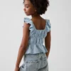 Peplum-top med smock og flagrende ermer for barn