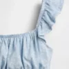Peplum-top med smock og flagrende ermer for barn