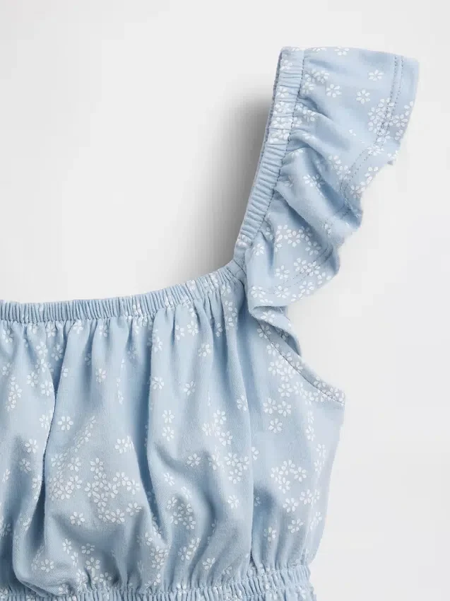 Peplum-top med smock og flagrende ermer for barn