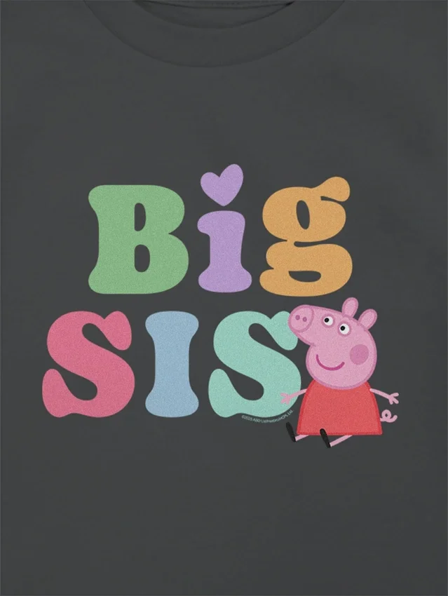 Peppa Pig «Big Sis»-T-skjorte med grafisk trykk for småbarn