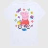 Peppa Pig-T-skjorte med korte ermer for småbarn: «Bike Butterflies»