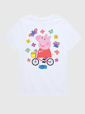 Peppa Pig-T-skjorte med korte ermer for småbarn: «Bike Butterflies»