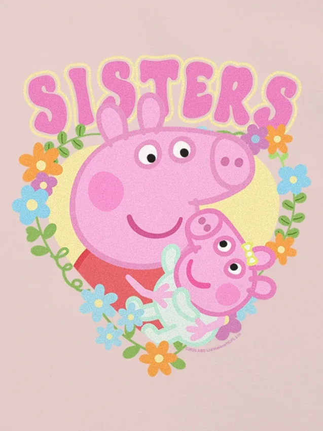 Peppa Pig-T-skjorte med «Sisters»-motiv for småbarn