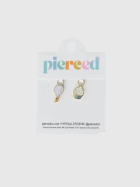 Pierced Co bursdagsfest-smykke til huggie-øreringer