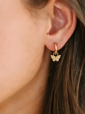 Pierced Co Classic Butterfly Charm til Huggie-øreringer