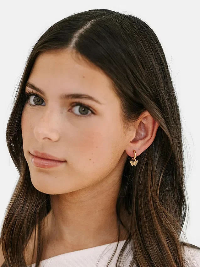 Pierced Co Classic Butterfly Charm til Huggie-øreringer