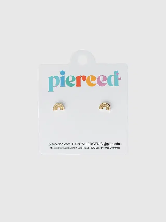 Pierced Co Classic Rainbow Screwback-øreringer