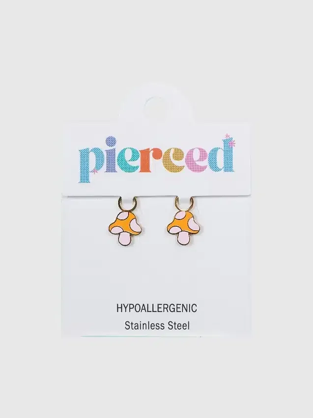 Pierced Co Garden Mushroom-smykkedeler til Huggie-øreringer