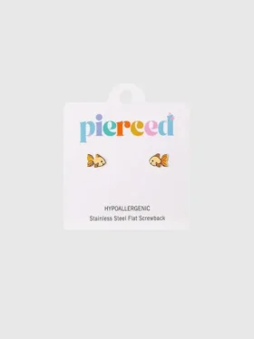 Pierced Co gullfisk-øreringer med skruelås