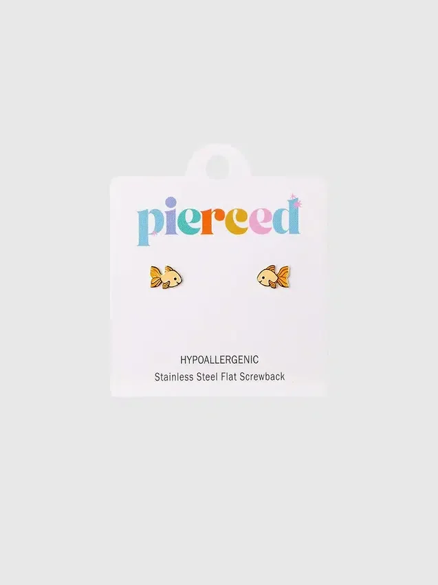 Pierced Co gullfisk-øreringer med skruelås