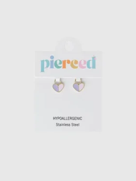 Pierced Co Heart Duo-anheng til huggie-øreringer
