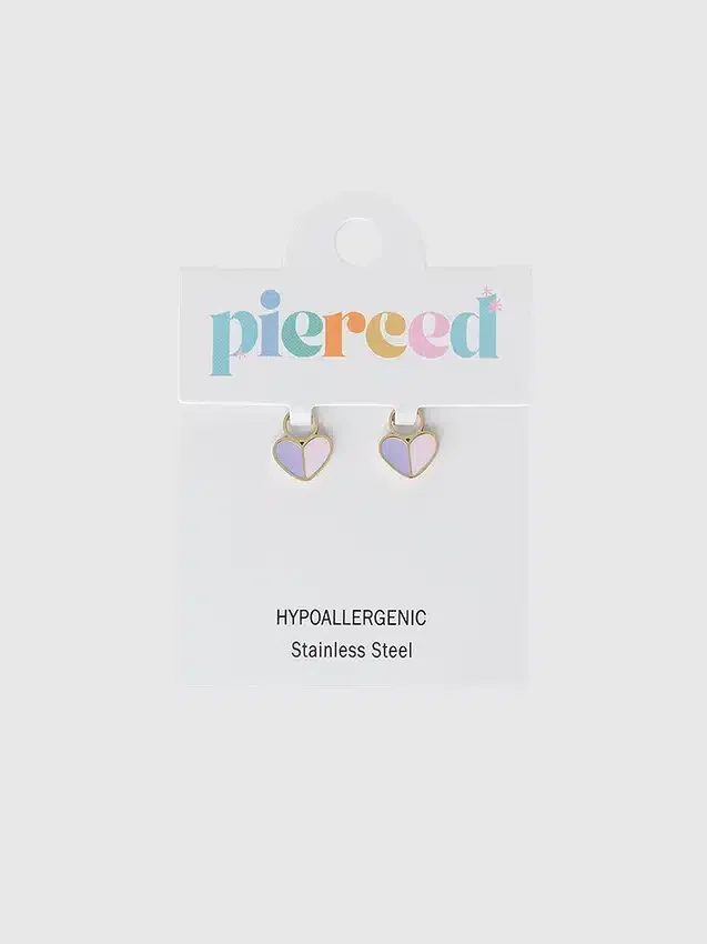 Pierced Co Heart Duo-anheng til huggie-øreringer