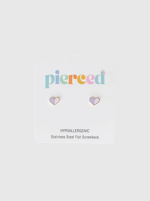 Pierced Co Heart Duo-øreringer med skruelås
