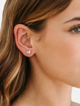 Pierced Co Heart Duo-øreringer med skruelås