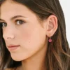 Pierced Co Hot Pink Flower-anheng til Huggie-øreringer