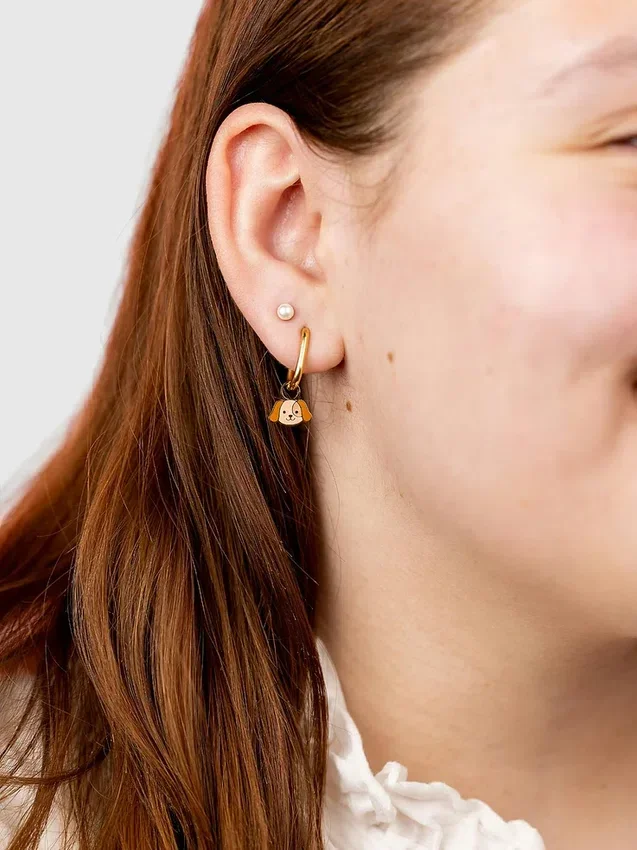Pierced Co-hundesmykker til Huggie-øreringer