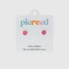Pierced Co knallrosa blomsterøreringer med skruelås