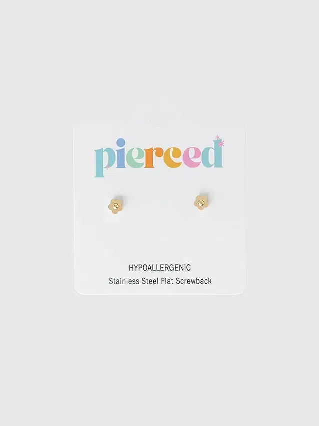 Pierced Co Tiny Classic Flower-øreringer med skruelås