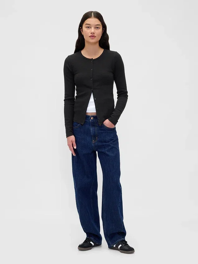 Pointelle-cardigan