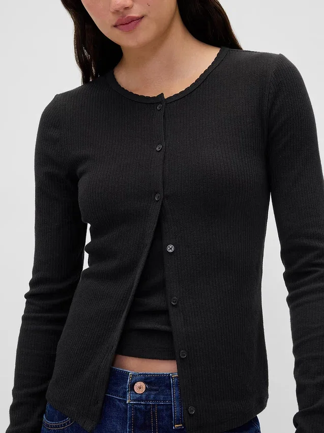 Pointelle-cardigan