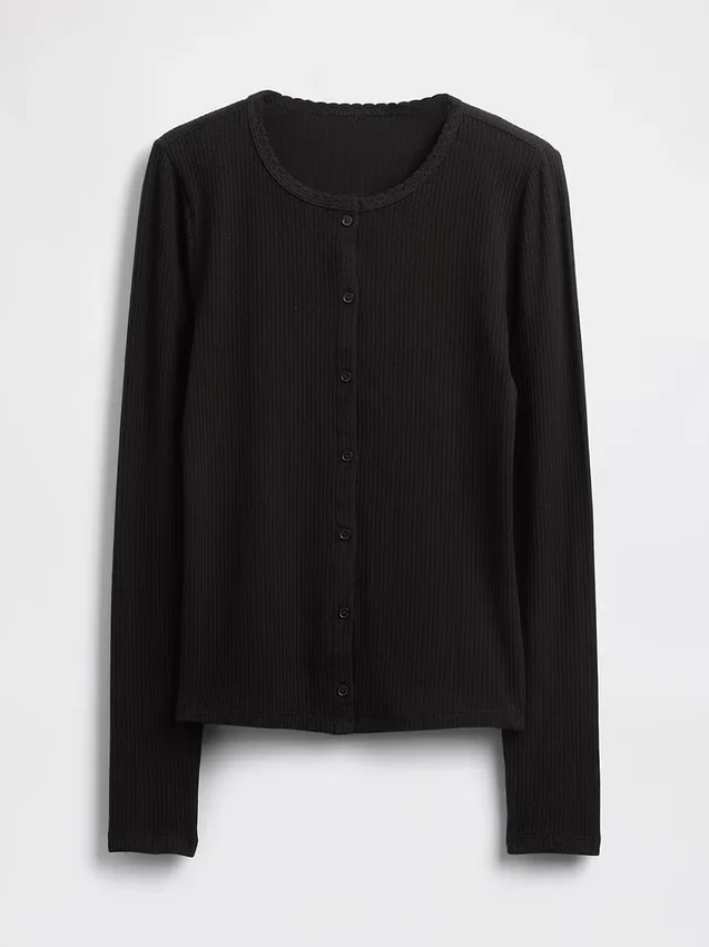 Pointelle-cardigan