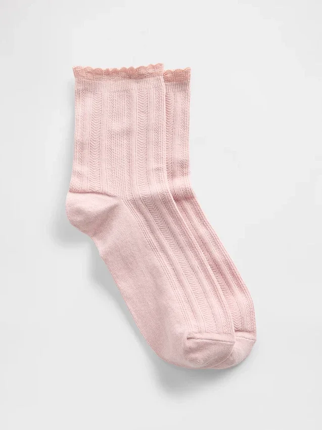 Pointelle halvhøye sokker