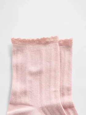 Pointelle halvhøye sokker