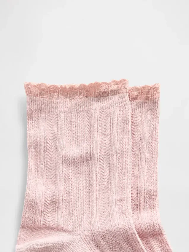 Pointelle halvhøye sokker