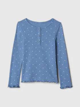 Pointelle-henley-top for Baby og Småbarn