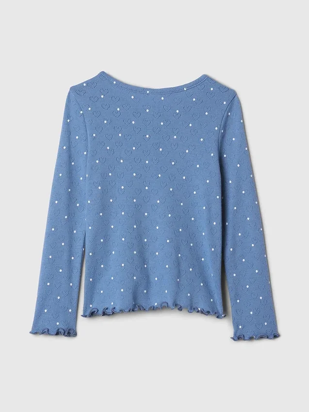Pointelle-henley-top for Baby og Småbarn